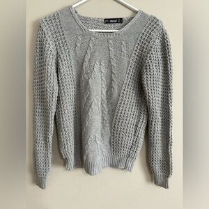 Gently Used Messi Grey Cable Knit Sweater - Size L